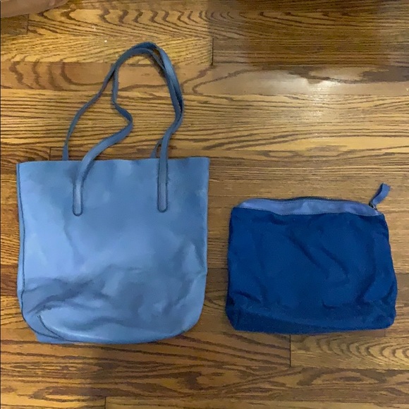 ModCloth Sky Blue Leather Shopper Tote - Picture 2 of 11